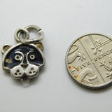 Sterling Silver and Enamel Little Panther Charm Pendant Vintage c1970