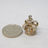 Sterling Silver Royal Crown Charm Pendant Vintage c1970