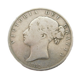Queen Victoria .925 Silver Half Crown Coin Antique 1882 Fine Condition