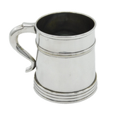 Victorian Silver Plated Glass Bottom Half-Pint Tankard Mug Antique c1880