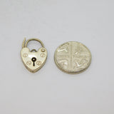 Sterling Silver Heart Lock Clasp Charm Pendant Vintage 1988 Birmingham