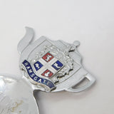 Silver Plated Enamel 'Ramsgate' Novelty Clock Teatime Caddy Spoon Vintage