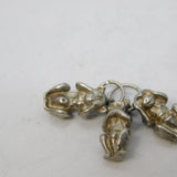 Sterling Silver See, Hear & Speak No Evil Monkey Charm Pendant Vintage c1970