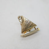 Sterling Silver Sailing Yacht Charm Pendant Vintage c1970s
