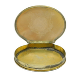 George I Sterling Silver Mother of Pearl Heraldic Cypher Snuff Box Antique c1720