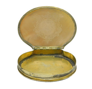 George I Sterling Silver Mother of Pearl Heraldic Cypher Snuff Box Antique c1720