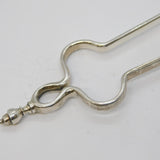 Victorian Sterling Silver Novelty Fire Iron Sugar Tongs Antique 1898 London