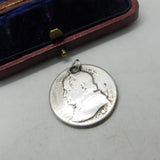 Vatican City Pius IX 1 Lira Coin Charm Pendant .835 Silver Antique 1866