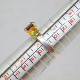 Sterling Silver Colourful Mixed Gemstone Dress Band Ring Modern c1990 Size P