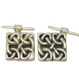 Sterling Silver Celtic Knot Pattern Gents Cufflinks Vintage c1970