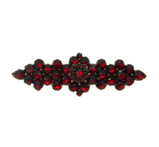 19th Century Austro-Hungarian Silver Gilt Bohemian Garnet Brooch Antique