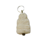 20th Century Carved White Glass Buddha Charm Pendant Antique c1920