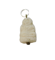 20th Century Carved White Glass Buddha Charm Pendant Antique c1920