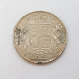 Queen Victoria .925 Silver Half Crown Coin Antique 1885 Very Fine Condition