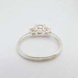Sterling Silver Engagement Ring With Cubic Zirconia Vintage c1970 Size O
