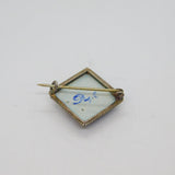 Mid-Century Dutch .835 Silver Delft Windmill Scene Brooch Pin Vintage c1940