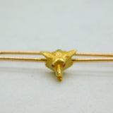Victorian Boxed 18ct Gold Fox Mask Stock Pin Brooch Antique c1880s