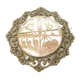 Italian .800 Silver & Rose Gold Fronted Classical Monument Brooch Vintage