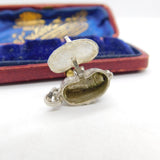 Sterling Silver Fish in the Basket Opening Charm Pendant Vintage c1970