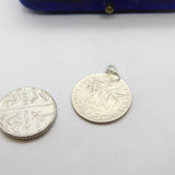 Sterling Silver French 50 Centimes Charm Pendant Antique 1916 WW1