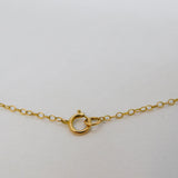 15ct Yellow Gold, Blue Glass & Pearl Lavalier Drop Necklace Antique c1930 Deco