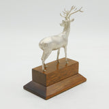 Sterling Silver Stag Deer Presentation Trophy on Wood Vintage 1995 London