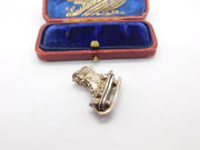 Sterling Silver FIligree Style Ice Skate Boot Charm Pendant Vintage c1970