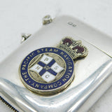 Edwardian Sterling Silver Enamel Pacific Steam Company Vesta Case Antique 1905
