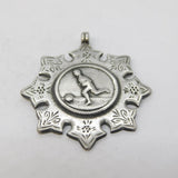 Edwardian Sterling Silver Football Soccer Fob Medal Antique 1903 Birmingham