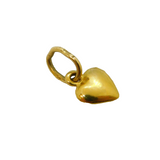 18ct Yellow Gold Small Love Heart Charm Pendant Vintage c1970s