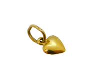 18ct Yellow Gold Small Love Heart Charm Pendant Vintage c1970s