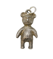 Sterling Silver Teddy Bear Charm Pendant Vintage c1970s