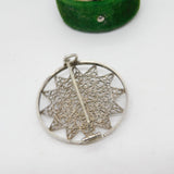 Sterling Silver Filigree Form Star Brooch Pin Antique c1930 Art Deco