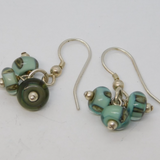 Sterling Silver & Murano Glass Beaded Hook Earrings Vintage c1980