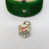 Sterling Silver Enamel Singapore Shield Charm Pendant Vintage c1970