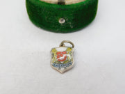 Sterling Silver Enamel Singapore Shield Charm Pendant Vintage c1970