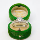 Sterling Silver Paste Set Engagement Ring Vintage c1970 Size Q UK
