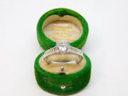 Sterling Silver Paste Set Engagement Ring Vintage c1970 Size Q UK