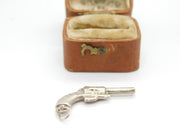 Sterling Silver Little Revolver Charm Pendant Vintage c1970