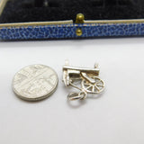 Sterling Silver Traditional Spinning Wheel Charm Pendant Vintage c1970