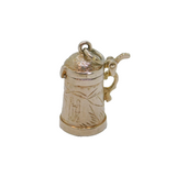 Sterling Silver Bavarian Style Scene Beer Stein Charm Pendant Vintage c1970s