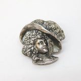 Victorian Sterling Silver Regency Lady Brooch Pin Antique c1880s