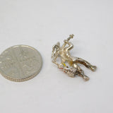 Sterling Silver Oriental Farmer Charm Pendant Vintage c1970