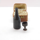 Victorian Spelter Dolls House Wine Bottle & Chalice Miniatures c1850 Antique