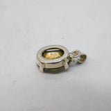 Sterling Silver Mystic Glass Set Drop Charm Pendant Vintage c1970s