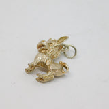Sterling Silver Textured Donkey Charm Pendant Vintage c1970