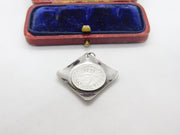 Sterling Silver Queen Victoria Threepence Charm Pendant Antique 1890 Victorian