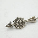 Victorian Sterling Silver Arrow through Target Brooch Pin Antique c1890