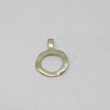 Sterling Silver Brushed Open Circle Studio Charm Pendant Vintage c1970