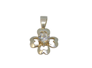 Sterling Silver Four Leaf Clover Paste Set Charm Pendant Vintage c1970